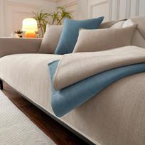 New Modern Herringbone Pattern Sofa Cushion Four Seasons Universal Anti Slip  Dust Chenille Sofa Cover Solid Color Couch Cushion 70x70cm 1pcs beige