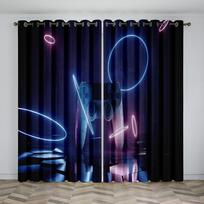 Children's Gamer Sunshade Curtains Boy Game Handle Thin Curtains 2 Panel Cool Game Curtain Living Room Bedroom Home Decor 100W130H(CM)40x51in&Grommet Top