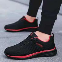 Mens Shoes Lac-up Women Casual Shoes Lightweight Tenis Walking Sneakers Comfortable Breathable Unisex Masculino Zapatillas Hombre 36 raudona/juoda