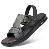 Sandals for men's microfiber beach shoes for men's foreign trade summer new style sandals and slippers dual-purpose sandals 44 brown
