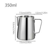 304 Stainless Steel Milk Frothing Pitcher Espresso Coffee Latte Milk Jug With Scale Steam Craft Frother Cup Coffee Accessories Silver 350ml gray