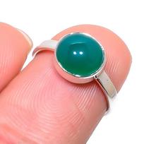 Natural Green Onex Gemstone Handmade 925 Sterling Silver Jewelry Ring S.6 j8h23