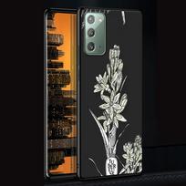 Sketch Flowers Case for Samsung Galaxy Note 20 Ultra 10 Lite 9 8 A53 A52 A12 S22 S21 FE S20 Plus TPU Black Phone Cover Shell Samsung Note 20