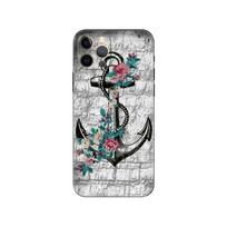 Jūrinis inkaras medinis telefono dėklas iPhone 5 5s 2020se 6 6s 7 8 plius x 10 XR XS 11 12 13 mini pro MAX juodas tpu galinis dangtelis iphone 5 5S SE 2016