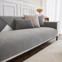 Herringbone Pattern Chenille Sofa Cushion Four Seasons Universal Non-Slip Cover Cloth Leather Sofa Cover Cushion Backrest 70X70 gray