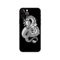 Design Chinese Dragon phone case for iphone 5 5s 2020se 6 6s 7 8 plus x 10 XR XS 11 12 13 mini pro MAX black tpu back cover iphone 13pro MAX black