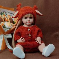 Lifelike Reborn Dolls Realistic Full Silicone Baby Bebe Vinyl 55CM Newborn Girl Doll Princess Toddler Toy Gift red
