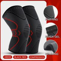 Apsauginis kelio sąnario elastingas sportinis kelio apsaugos megztas audinys, skirtas fitneso pratimams, sausgyslių apsaugai nuo spaudimo M black