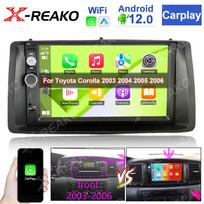Android 7 colių 2Din Carplay automobilio radijo daugialypės terpės grotuvas Bluetooth skirtas Toyota Corolla 2003 2004–2006 GPS galvos blokas su rėmeliu 1+32cp gray