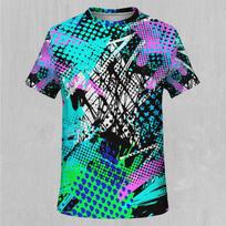 Electric Trippy Galaxies 3D Printed High Quality Milk Fiber T-shirt Men Top Breathable Quick Dry Summer Soft Material 210gsm 6XL blue