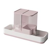 Food and Water Dispenser Set, Gravity Pet Food Feeder, Feeding Drinking gray