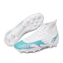 Football Shoes 33-45  Men's High-top Sock Mouth Football Shoes Youth Sports Shoes Football Training Shoes Art Makeup Lawn Children Football Boots 38 balta