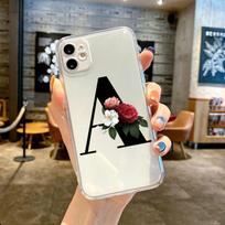 Clear Case For Apple iPhone 14 11 13 12 Pro 7 8 Plus XR X XS Max 6 6S 13Pro Silicone Phone Cover Letters DIY Flower iPhone 14