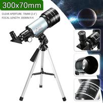 150x HD Monokuliarinis Refrakcinis Kosminis Astronominis Teleskopas Kelioninis Stebėjimo Prietaisas Paukščių Stebėjimui Veidrodis Kempingui Kelionėms Su Nešiojamu Trikoju sidabras