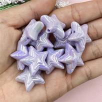 10vnt. 22,8 mm Madingos Akrilinės Spalvingos Pentagramos Laisvi Karoliukai „Pasidaryk pats“ Rankų Darbo Medžiaga Papuošalų Gamybai violetinė