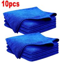 10PCS/20PCS Microfiber Towels Car Wash Drying Cloth Blue Car Care Detailing Cleaning Polishing Duster Home Kitchen Washing Rags blue
