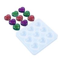 Small Crystal Silicone Mold with 9 Holes Silicone Craft Molds Beautiful Heart Shaped Chocolate Molds Silicone white