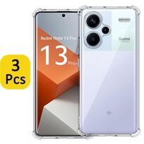 3 vnt. skaidrus dėklas, skirtas Xiaomi Redmi Note 13 Pro Plus 12 4G 11 Pro Storas smūgiams atsparus minkštas silikoninis telefono dangtelis, skirtas Redmi Note 12 5G Redmi Note 13ProPlus