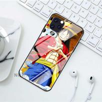 „Luffy One Piece Anime“ dėklai, skirti „iPhone 13 12 Mini 11 Pro X XS XR Max 7 8 Plus 6 6S SE“ grūdinto stiklo dangteliu telefono „Coque“ Iphone 12 Mini black
