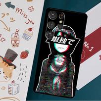 Sad Girl Japanese Anime Case For Samsung Galaxy S23 S22 Ultra S21 S20 FE S9 S10 S22 Plus Note 20 Note 10 Plus Cover Note 10 Plus black