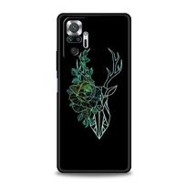 Phone Case For Xiaomi Redmi Note 12 10 11 9 8 Pro Plus 9S 7 8T 9T 9A 8A 9C K40 Gaming Soft Cover Dragon Flower Grass Line Art Redmi Note 12 5G black