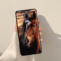Horse animal painting Case For Samsung Galaxy J7 2016 A3 A5 J1 J3 J5 2017 A6 A7 A8 A9 J8 2018 J4 J6 Plus Cover A8 Plus 2018 gray