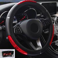 38Cm Universal Dragon Car Steering Wheel Cover Reflective Pu Leather Business raudona