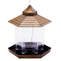 Yousheng 1 Set Bird Feeder Easy to Install Large Capacity Convenient Transparent House Shape Bird Hanging Food Container Home Supplies pilka