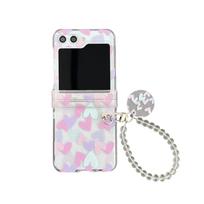 Pink Purple Tulip Graffiti Love Samsung Zflip3/4/5/6 Folding Phone Case for Women. Samsung Zflip5 violetinė širdies spalva