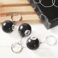 Kūrybinis biliardo pulo raktų pakabukas stalo rutulinis raktų pakabukas Lucky juodas Nr.8 raktų pakabukas 32 mm dervos rutulinis papuošalas, dovana beige
