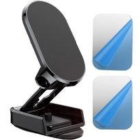Metalinis magnetinis automobilinio telefono laikiklis Sulankstomas universalus mobiliojo telefono stovas oro ventiliacijos magnetinis laikiklis GPS atrama juoda