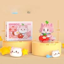 „Fortune Cat“ šeimos nuotrauka Sėkmės ir ramybės „Shunsui Fu Star“ ryškios vaikiškos statybinės kaladėlės žaislinė dovana white