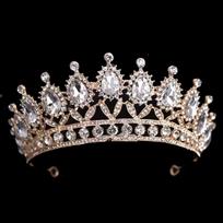 Wedding tiara bridal crown baroque water drop crystal crown birthday wedding colorful crystal luxury large crown white