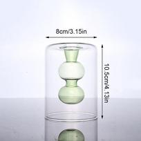 Candle Bottle Vase Decor Living Room Decoration Terrarium Flower Pot Ornament Transparent Color Double Glass Vases Candle Bottle white