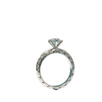 S925 silver ring 925 sterling silver light luxury fashion moissanite round ring plated 18k white gold simulated diamond ring 9 gray