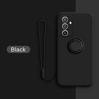 Skysto silikono žiedo laikiklio dėklas, skirtas Samsung Galaxy A54 A55 A34 A53 A52 A33 A14 A13 A32 A73 A72 A71 A51 A31, atsparus smūgiams, pilnos apsaugos dangtelis Galaxy A54 5G juoda