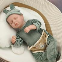 Reborn Doll Toy Realistic Finished Bebe Reborn Silicone Vinyl Cloth Body Doll LouLou Handmade Toy For Girls Christmas Gift 45cm brown