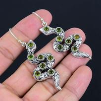 Peridot Gemstone Earrings Solid 925 Sterling Silver Handmade Earrings Jewelry Gift For Women And Girls LG-538 gray
