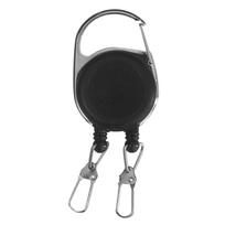 Badge Holder Reel Retractable Double Headed Retractable Keychain Anti-Lost Keys Holder with Reel Cord ID-Card-Holder black