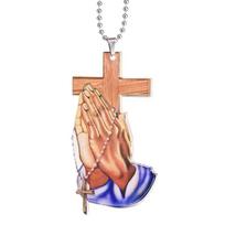 Prayer Hand automobilio pakabukas, vidinio galinio vaizdo veidrodžio priedai, krikščionių pakabinimo priedai, draugų dovanos