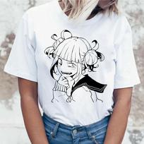 Ahegao Boku No Hero Academia Tshirt Tee Shirt Himiko Toga Senpai Waifu Female Women T Shirt S balta