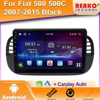 9'' Išmanusis ekranas 2din Android Automobilinis radijas Multimedijos vaizdo grotuvas Fiat 500 2007 - 2015 GPS Navi Carplay Auto 4G RDS 4 core 1GB+32GB carplay white