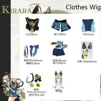 XS-3XL in Stock   Kirara Cosplay Costume Full Set Role Playing Accessories Kirara Cosplay Wig Costume M-(Costume+Wig) gray