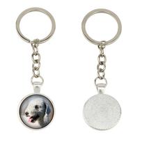 Bedlington Terrier, Rothbury Terrier, Rodbery Terrier - keychain in a box, own photo, keychain pendant from Art-Dog brand sidabras