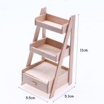 1Pcs Dollhouse Miniature Plant Wooden Shelf Flower Stand Simulation Furniture Fairy Garden Tool Storage Rack Decoration Accessor 1 pcs gray