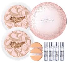 AGE 20'S sparkle case SPF50+ PA+++ Special Essence Cover Pact ampoule set, case+refilll 2pcs+ ampoule 4pcs, KBeauty. sample Pink Beige 21