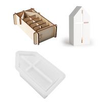 Hollow House Candle Stand Molds Hollow Church Candlestick Molds for Making Candlestick Tealight Holder Room Decorations 1 white