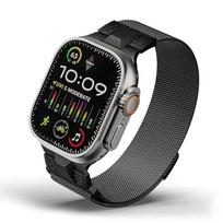 Magnetinis dirželis Apple Watch Ultra 49mm 45mm 44 metalinė juosta nerūdijančio plieno Milanese kilpa, skirta IWatch Series 10 46mm 9 8 7 6 Se Ultra2 for Apple Watch 45mm juoda