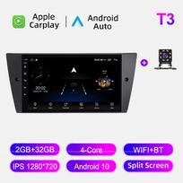 Automobilio radijas Android Auto Carplay skirtas BMW 3 Series E90 2006-2012 Multimedijos grotuvo galvos blokas Stereo GPS navigacija BT WIFI 2+32GB 2+32GB