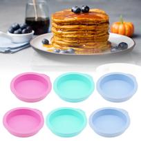 6pcs 4inch Silicone Air Fryer Egg Molds Colorful Round Cake Mould